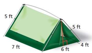 What is the least amount of fabric needed to make the tent?