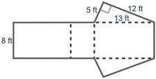 (05.06)use a net to find the surface area of the right triangular prism shown below:  th