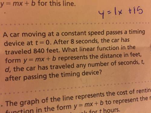 Acar moving at a constant speed pass is a timing device at t=0 after eight seconds the car has trave