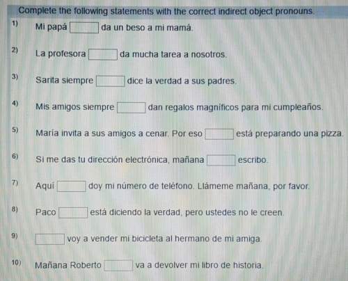 Spanish indirect object pronoun fill in the blank