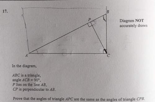 Diagram notaccurately drawnin the diagram,abc is a triangle,angle acb 90p lies on the line abcp is p