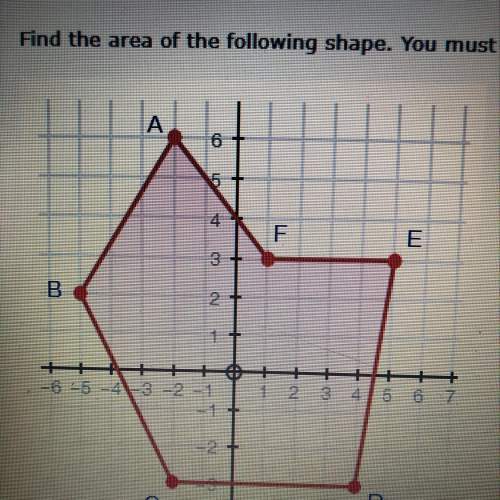 (06.04 mc) find the area of the following shape and need all work