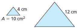 The polygons are similar. the area of one polygon is given. find the area of the other polygon.