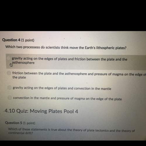 Which two process do scientists think move earths lithospheric plates