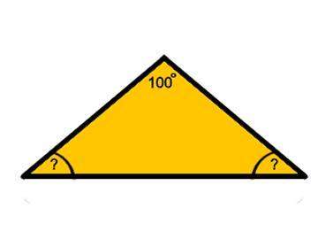 One angle in a triangle is 100 degrees. the other two angles are congruent. what is the measure of o
