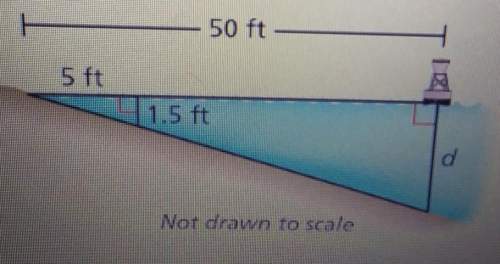 Awater sample must be taken from water at least 20 feet deep. find the depth of the water 50 feet fr