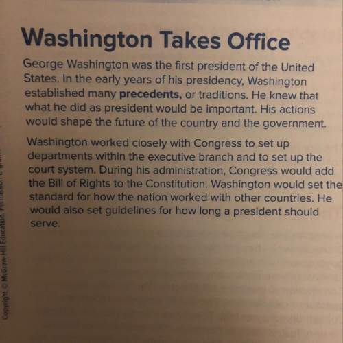 1. name four precedents set by president washington. then, rank them according
