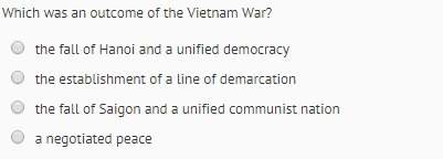 (multiple choice) what was the outcome of the vietnam war?