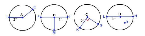 Find the length of the diameter of circle c. 1" 2" 4"