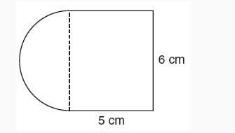 Afigure is made up of a rectangle and a semicircle as shown in the diagram below. what i