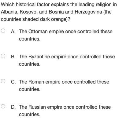 Which historical factor explains the leading religion in albania, kosovo, and bosnia and herzegovina