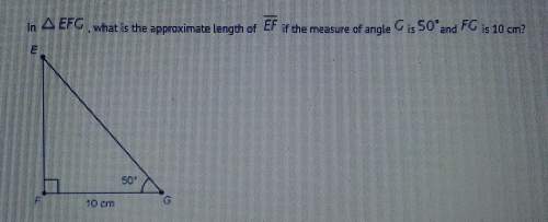 In right triangle efg , what is the approximate length of side ef if the measure of angle g is 50 de