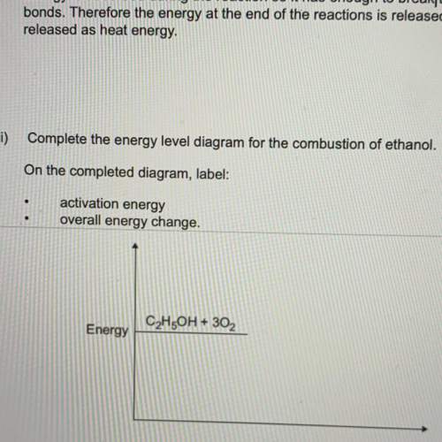 I’m trying to do a graph on the combustion of ethanol, labelling the activation change and overall e
