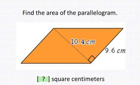 Find the area of the parallelogram in square centimeters