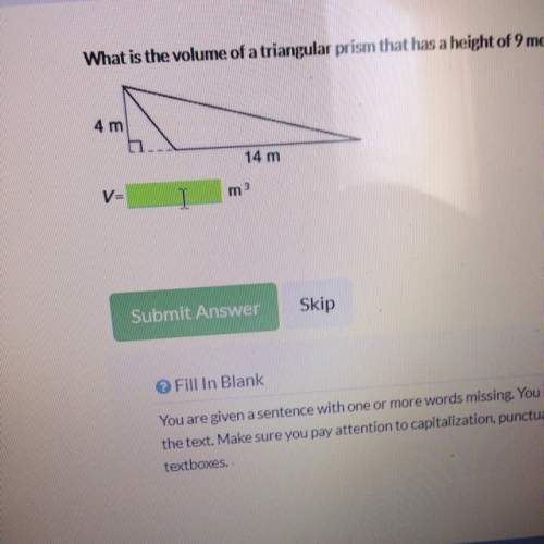 What is the volume of a triangular prism that has a high of 9 meters and a base with the following d