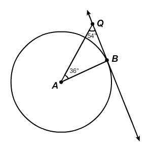 Which statement about bq←→ is correct?  bq←→ is a tangent line because m∠abq