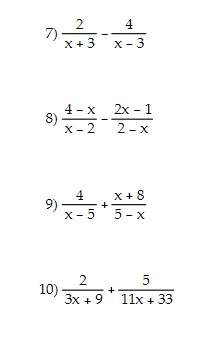 Adding/subtracting rational expressions , show all work.