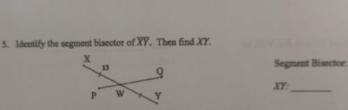 Identify the segment bisector of xy. then find xy