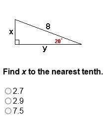 Asap !  find x to the nearest tenth.  a. 2.7 b. 2.9 c. 7.5