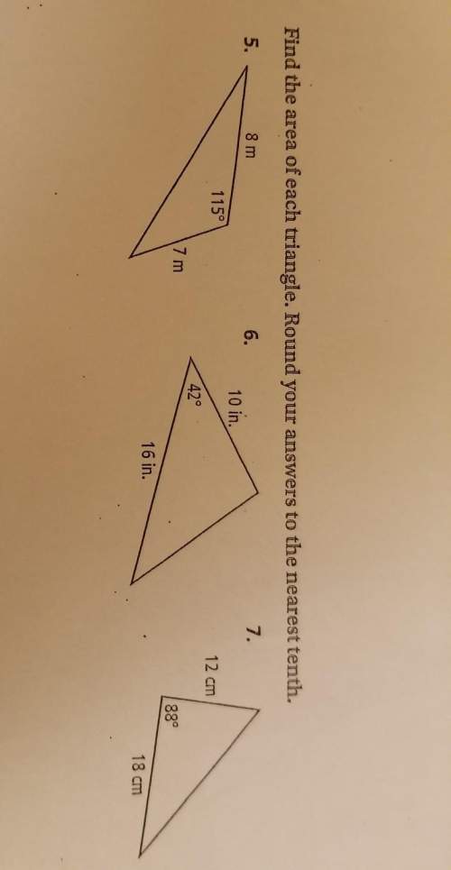 Find the area of each triangle. round your answers to the nearest tenth