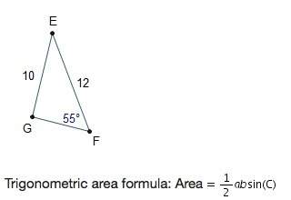Geometry 15 points - picture included  the area of triangle efg is 34.4 square units. w