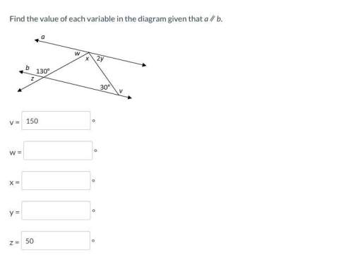Need !  find the value of each variable in the diagram given that a ∥ b.