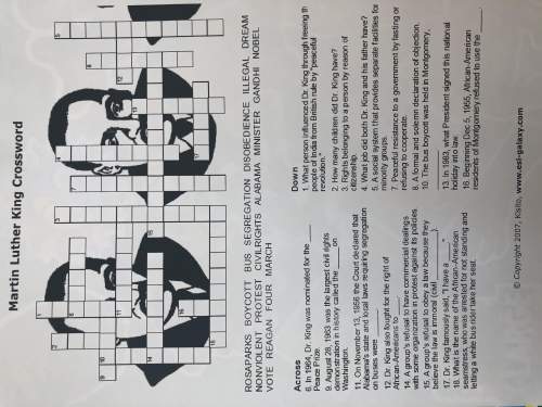 Martin luther king crossword puzzle all