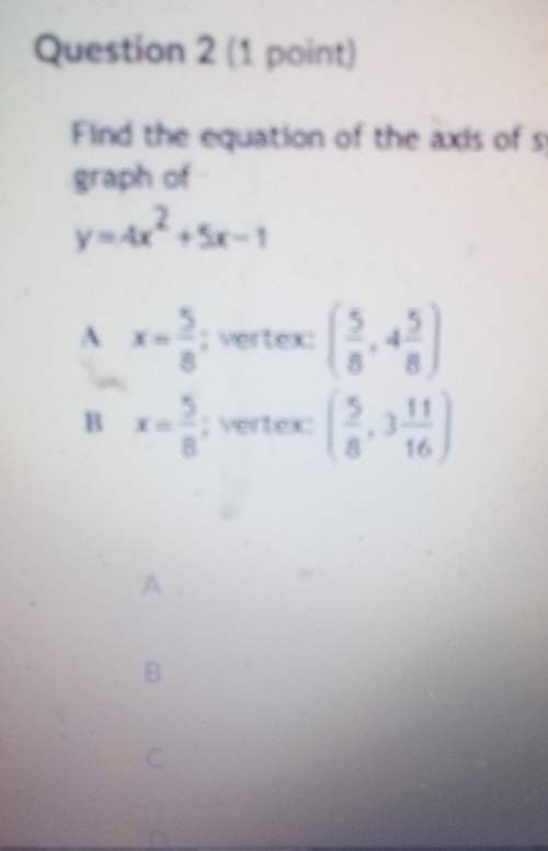 Find the equation of the axis of symmetry and the coordinates of the vertex of the graph of y=4x^2+5