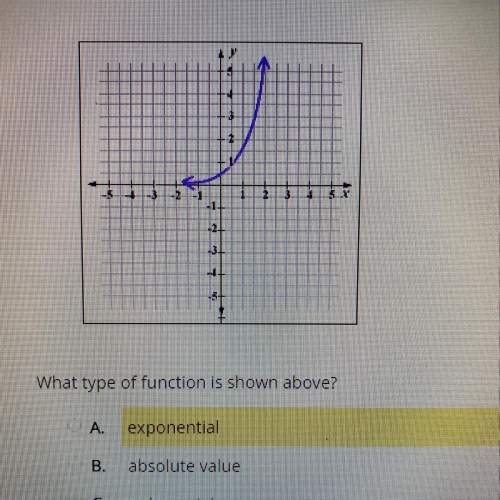 What type of function is shown above?  a. exponential b. absolute value  c.