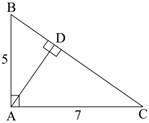 the figure shows three right triangles. triangles abd, cad, and cba are similar.