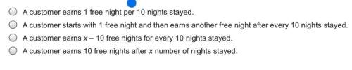Ahotel offers a reward program based on the number of nights stayed. the function f(x) represents th