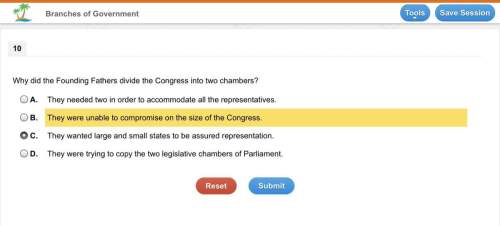 Why did the founding fathers divide the congress into two chambers?  a.  they needed two