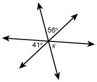 What is the measure of angle x?  enter your answer in the box. º