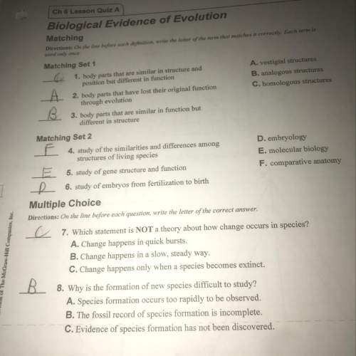 Is this all right for biological evidence of evolution? 30 points