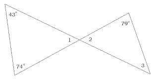 What is the measure of angle 3, in degrees, in the figure shown?