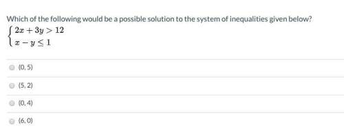 Which of the following would be a possible solution to the system of inequalities given below?