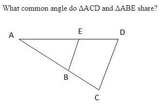 What common angle do acd and abe share