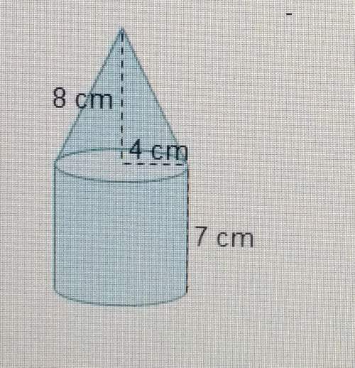 Which expression can be used to find the volume of the cylinder in this composite figure? 8 cm