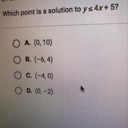 Which point is a solution to ys 4x+ 5?