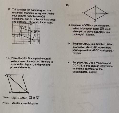 Need with questions 17 to 19. show work step by step and theorems/extra info that justifies/suppor