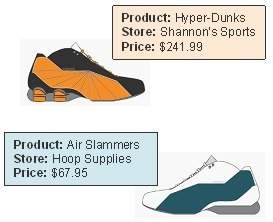 The graphic compares two basketball shoes. after researching many different shoes, chris