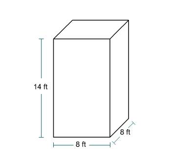 What is the volume of the rectangular prism?  896 ft3 576 ft3
