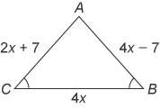 What is the length of side bc of the triangle?  enter your answer in the box