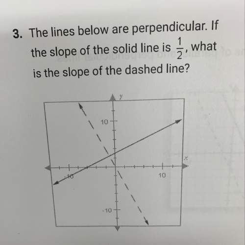 The lines below are perpendicular. if the slope of the solid line is , what is the slope