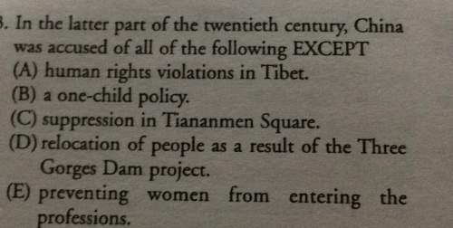 In the latter part of the twentieth century, china was accused of all of the following except&lt;