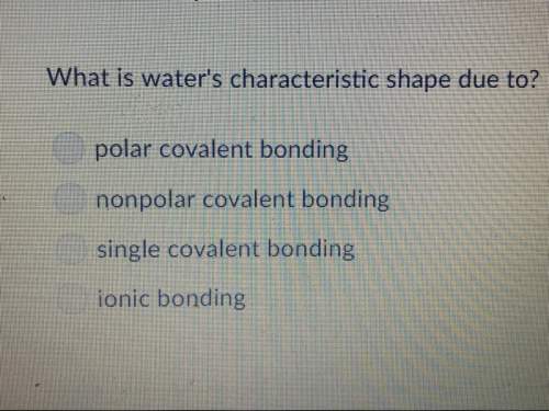 What is waters characteristic shape due to
