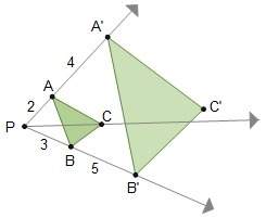 (geometry)is triangle a'b'c' a dilation of triangle abc? a. yes, it is an enlargement w