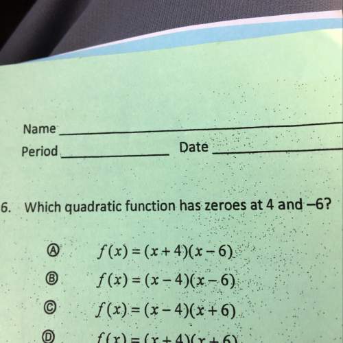 What quadratic function has zeros at 4 and -6