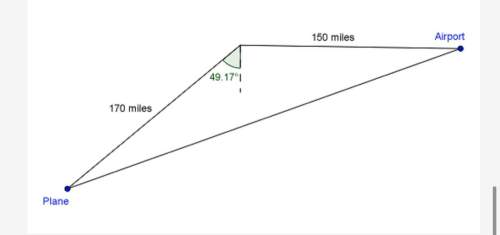 An airplane leaves an airport and flies due west 150 miles and then 170 miles in the direction s 49.