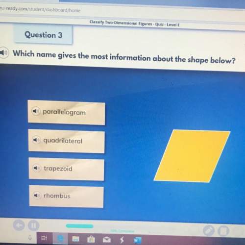 Which name gives the most information about the shape below?  parallelogram quadrilatera